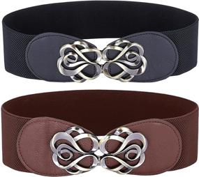 img 4 attached to 👗 Elegant Elastic Waistband Belts - Stylish Women's Accessories and Belts CL0413 1