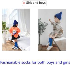 img 2 attached to J Poqobog Girls Knee High Long Socks: Stylish Ankle Socks for Women, Couples & Family