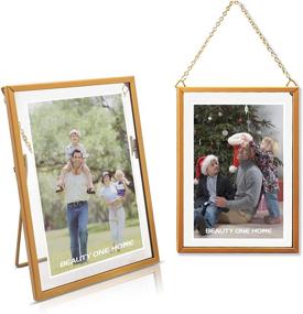 img 4 attached to 🖼️ BEAUTY ONE HOME Gold Hanging Photo Frame 5x7 - Enhance Your Wall with Elegant Metal DIY Artwork Display and Vintage Gallery Wall Frames