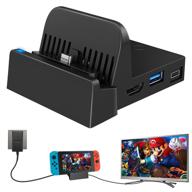 📺 portable tv docking station for nintendo switch & oled model 2021 - wegwang mini dock w/ usb 3.0 port replacement логотип