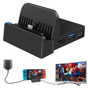 img 4 attached to 📺 Portable TV Docking Station for Nintendo Switch & OLED Model 2021 - WEGWANG Mini Dock w/ USB 3.0 Port Replacement