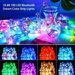 img 3 attached to 32.8ft Bluetooth LED String Lights: Dream Color Chasing, Waterproof & Dimmable Hanging Lights for Bedroom, Garden, Wedding, Xmas Decor