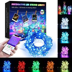 img 4 attached to 32.8ft Bluetooth LED String Lights: Dream Color Chasing, Waterproof & Dimmable Hanging Lights for Bedroom, Garden, Wedding, Xmas Decor