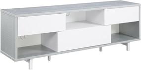 img 4 attached to Newport Ventura 60-inch TV Stand by Convenience Concepts - Gray Faux Croc and White Finish