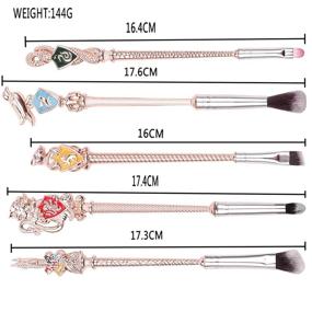 img 2 attached to 💄 Precious Potter Makeup Brush Set: 5pcs Metal Magic Eye Shadow Eyeliner Blending Pencil Lip Brush Tools in Rose Gold - Comes with a Gift Bag