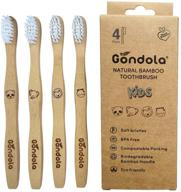 🎋 bamboo toothbrush kids: eco-friendly organic vegan dental solution for children - soft bristles (4 count) logo