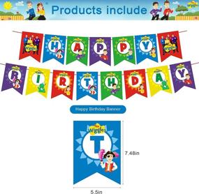 img 3 attached to 🎉 The Wiggles Themed Birthday Party Decorations: 44-Piece Party Supply Set for Kids with Happy Birthday Banner, Cake Card, Cupcake Toppers, Balloons & Garland