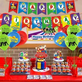 img 1 attached to 🎉 The Wiggles Themed Birthday Party Decorations: 44-Piece Party Supply Set for Kids with Happy Birthday Banner, Cake Card, Cupcake Toppers, Balloons & Garland