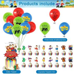 img 2 attached to 🎉 The Wiggles Themed Birthday Party Decorations: 44-Piece Party Supply Set for Kids with Happy Birthday Banner, Cake Card, Cupcake Toppers, Balloons & Garland