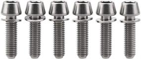 img 4 attached to 🔩 Wanyifa Titanium M5x20mm Tapered Bolts with Allen Hex Washer - Pack of 6 for Bicycle Stem