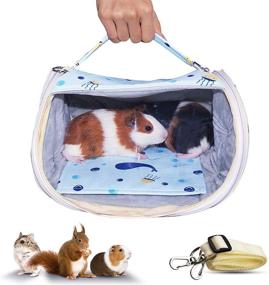 img 4 attached to 🐾 HOMEYA Pet Carrier Bag - Portable, Breathable Outgoing Sling for Small Animals - Ideal for Guinea Pigs, Hamsters, Ferrets, Hedgehogs, and more - Shoulder Strap for Outdoor Adventures, Travel, Hiking-L
