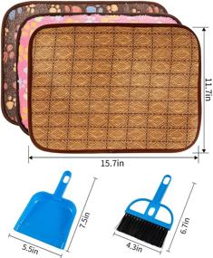 img 3 attached to 🐹 Guinea Pig Cage Liner 3-Pack with Cleaning Tool - Double-Sided 2-in-1 Bedding Mat for Summer Cooling and Winter Warmth - Waterproof Pee Pad for Guinea Pigs, Hamsters, and Ferrets - Absorbent, 3 Color Options (15.7" x 11.7")