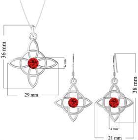 img 2 attached to 🔥 Celtic Knot Pendant Necklace and Earrings Set - Sterling Silver Jewelry for Women