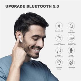 img 1 attached to 🎧 Bluetooth 5.0 Wireless Earbuds with Charging Case, 3D Stereo Earpods Air Buds, Deep Bass Touch Control Headphones, Open Lid Auto Pairing for Android/Samsung/Apple iPhone