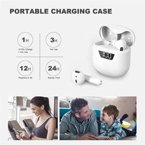 img 2 attached to 🎧 Bluetooth 5.0 Wireless Earbuds with Charging Case, 3D Stereo Earpods Air Buds, Deep Bass Touch Control Headphones, Open Lid Auto Pairing for Android/Samsung/Apple iPhone
