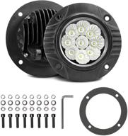 5'' 90w круглые светодиодные прожекторы flush mount: сверхяркие прожекторы для внедорожников, внедорожных автомобилей, гидроциклов, лодок и внедорожных транспортных средств - 2 шт. логотип