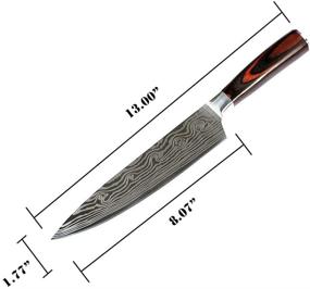img 3 attached to Damascus Professional Japanese 7Cr17Mov Ergonomic