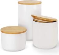 🍭 ceramic food storage jar set with bamboo lids - candy preserving containers (pack of 3) логотип