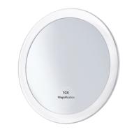 frcolor 10x magnifying mirror with suction cups - cosmetic makeup pocket mirror 5.9 inch, white color logo