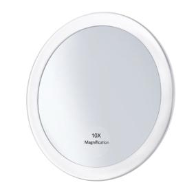 img 4 attached to Frcolor 10X Magnifying Mirror with Suction Cups - Cosmetic Makeup Pocket Mirror 5.9 Inch, White Color