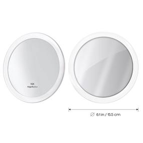 img 1 attached to Frcolor 10X Magnifying Mirror with Suction Cups - Cosmetic Makeup Pocket Mirror 5.9 Inch, White Color