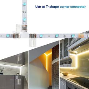 img 1 attached to 🔌 Versatile 4-Pin LED Strip Connector Set with Cuttable T Shape Connectors - Easy Solderless Connection for 10mm RGB LED Lights Strip (20 Clips + 8 PCB Pieces)