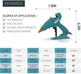 img 3 attached to 🔫 Full Size 60W Heavy Duty Craft Glue Gun with Nozzle & 10Pcs 11 mm Glue Sticks - Hot Melt Glue Gun for DIY, Arts & Crafts, Home, and Office Repairs (Dark Green)