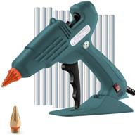 🔫 full size 60w heavy duty craft glue gun with nozzle & 10pcs 11 mm glue sticks - hot melt glue gun for diy, arts & crafts, home, and office repairs (dark green) logo