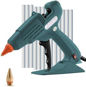 img 4 attached to 🔫 Full Size 60W Heavy Duty Craft Glue Gun with Nozzle & 10Pcs 11 mm Glue Sticks - Hot Melt Glue Gun for DIY, Arts & Crafts, Home, and Office Repairs (Dark Green)