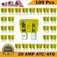 🔌 kodobo 100 pack auto fuses 20 amp atc/ato - top quality standard fuse blades for car, truck, boat, marine, rv (100pack) logo