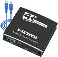 🎮 vmkly захват видео игровой карты: устройство захвата видео высокой четкости hdmi с разрешением 1080p 60fps, входом для микрофона и выходом для аудио - идеально подходит для nintendo switch, ps4, камеры, obs, пк, dslr. логотип