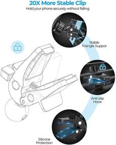 img 3 attached to 📱 Стабильный автомобильный держатель для телефона с клипсой для iPhone 12, Galaxy Note 20 и других - регулируемый держатель для воздушного потока для надежного размещения телефона.