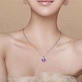 img 3 attached to 💎 Fashionable Austrian CZ Crystals Double Heart Pendant Necklace - Uloveido Valentines Gift N673