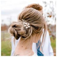 🌼 sweetv gold bridal hair clip: stunning floral hair comb barrette for brides' wedding logo