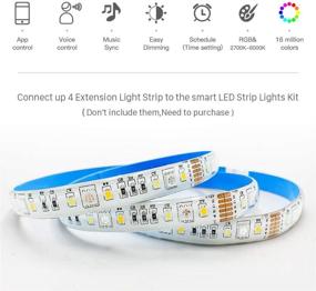 img 3 attached to 🌈 Улучшите свою атмосферу с GIDEALED RGBCCT Extension Lightstrip Plus: 1м RGBWW светодиодная лента с 90 светодиодами - регулируемая яркость и универсальное продолжение ленты.