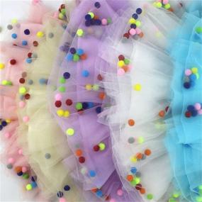 img 2 attached to MizHome Girls Multi-Layered Pompom Skirts & Skorts for Toddler Girls' Clothing