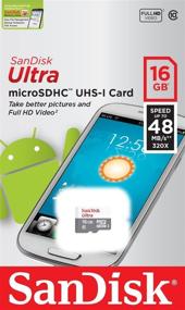 img 1 attached to 💾 SanDisk Ultra SDSQUNB-016G-GN3MN 16GB 48MB/s UHS-I Class 10 microSDHC карта - Быстрое и надежное хранилище