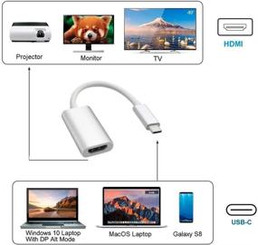 img 3 attached to 🔌 High-Quality USB C to HDMI Adapter for MacBook Pro, Chromebook Pixel, Dell XPS, Samsung Galaxy, iMac & More - 4K@30Hz Thunderbolt 3 Compatible