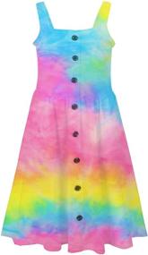 img 4 attached to 👗 Jorssar Summer Sundress: Stylish Sleeveless Button Girls' Clothing for Dresses