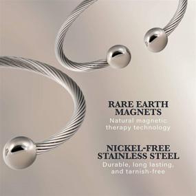 img 2 attached to 💪 Enhance Well-being with MAGNETJEWELRYSTORE's Twisted Stainless Steel Magnetic Therapy Bracelet