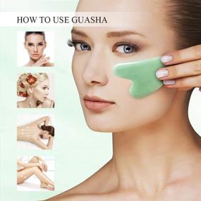 img 2 attached to Jade Gua Sha Facial Tool- Natural Jade Stone Guasha Massage Tool- Scraping Facial and SPA Acupuncture Therapy- Heart-Shaped Jade Trigger Point Treatment on Face (Jade)