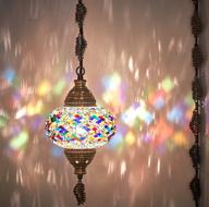 🔮 demmex 2019 swag plug in turkish moroccan mosaic ceiling hanging light lamp chandelier pendant fixture lantern - elevate your décor with versatile 20 colors logo