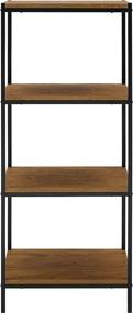 img 2 attached to 📚 Modern Rustic 4 Tier Bookshelf by Aaron Furniture Designs: Industrial Bookcase with Open Shelves, Oak Brown Wood Look and Metal Frame for Stylish Media Storage and Living Room Accent Furniture