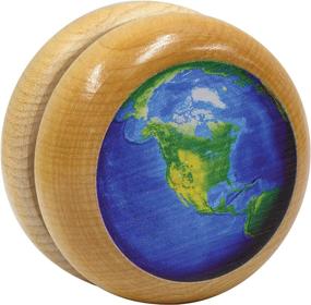 img 1 attached to 🌍 Classic Maple Landmark Wooden Earth Yo Yo for Endless Fun and Classic Play