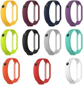 img 4 attached to 11PCS PINHEN Watch Band - Compatible with Xiaomi Mi Band 5, Soft Silicone Wristband Sport Strap Bracelet for Xiaomi Mi Band 5 Smart Watch - Replacement Wristband for Enhanced Fit