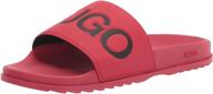 stylish and comfy: hugo boss men's slide sandals for fashionable summer footwear logo