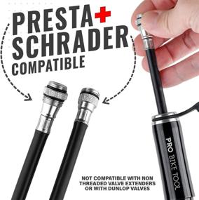 img 1 attached to PRO BIKE TOOL Mini Bike Pump - Presta and Schrader Valve Compatible, Classic Edition