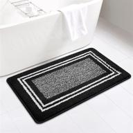 🚽 luxstep bathroom rugs bath mat: soft shaggy microfiber, non-slip, absorbent quick dry – 20"x32" black logo