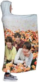 img 2 attached to 🌟 Kpop Star Hooded Blanket Throw: Stylish 3D Printed Micro Fleece Blanket for All Seasons - Lightweight, Warm, and Wearable Cape Cloak Hoodie for Women and Men - Available in 50"x40", 60"x50", and 80"x60