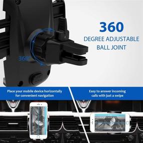 img 3 attached to 📱 Ilikable 360 Rotation Air Vent Phone Holder for Car - Compatible with Android, iPhone, GPS - Secure Cell Phone Mount - Black